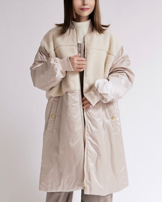 ボアレイヤード ミリタリーロングコート