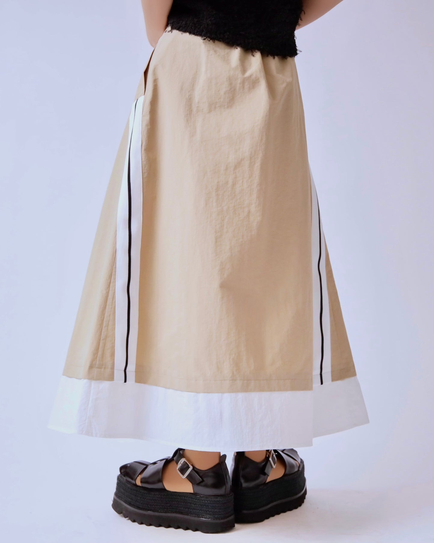 コントラストライン レイヤードスカート