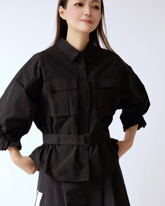ベルトデザインブラウスジャケット