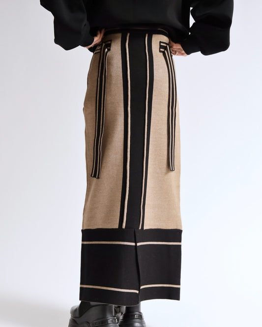 ラインアクセント ニットタイトスカート