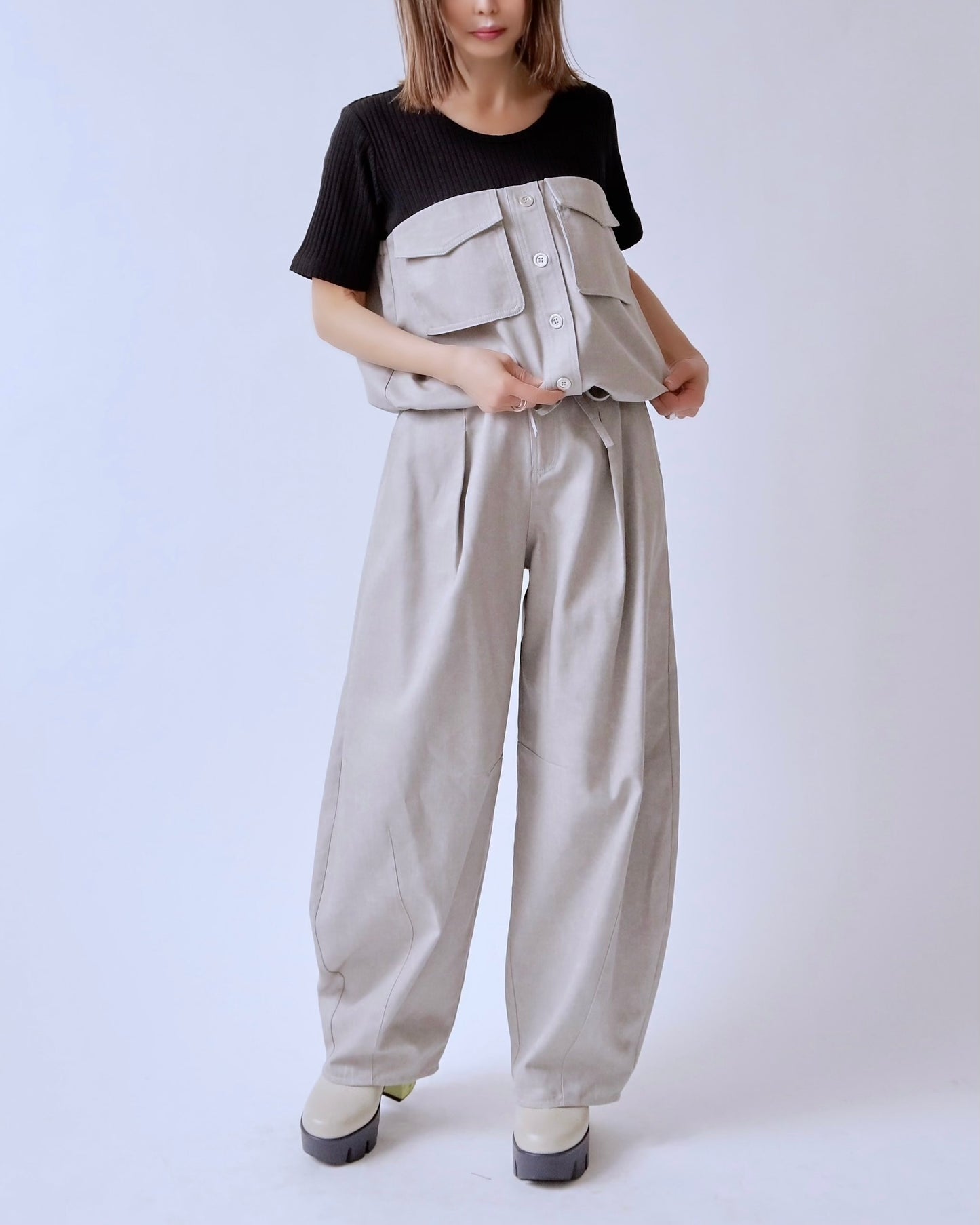 ミリタリーポケットトップス