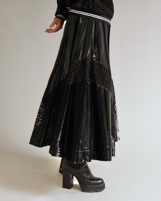 レース切替フレアスカート