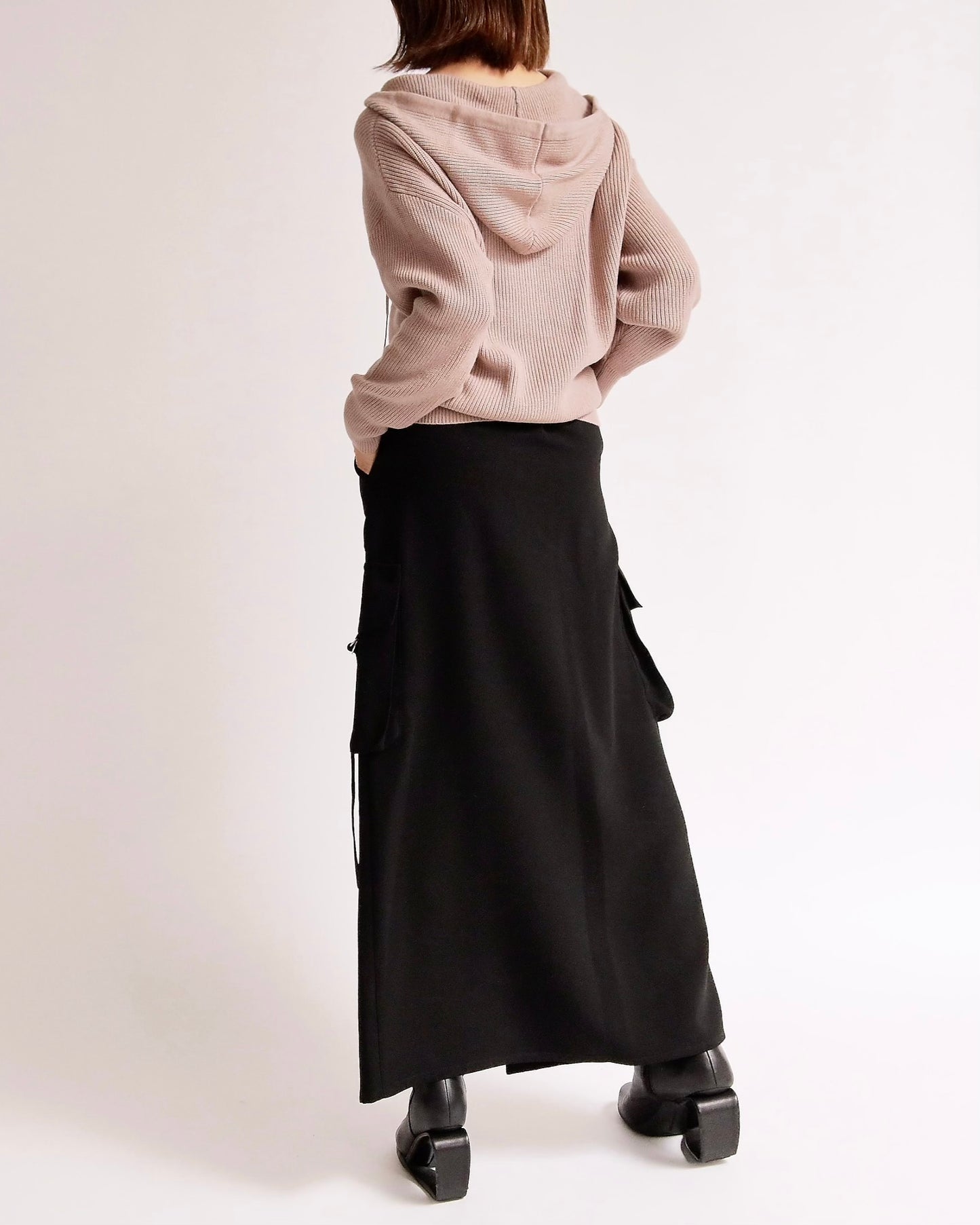 ニットフーディーカーディガン