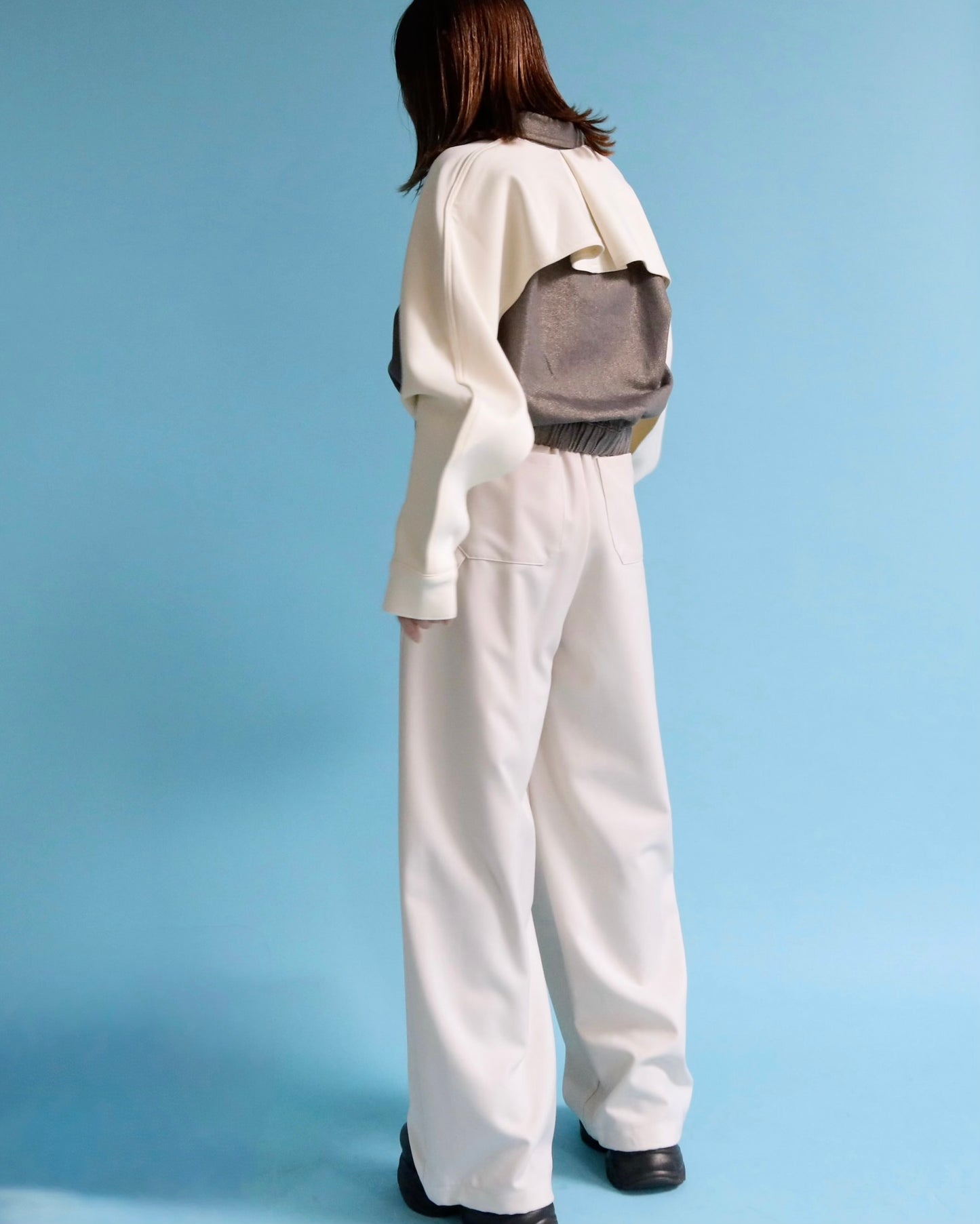 デニムドッキング スウェットスリーブブルゾン