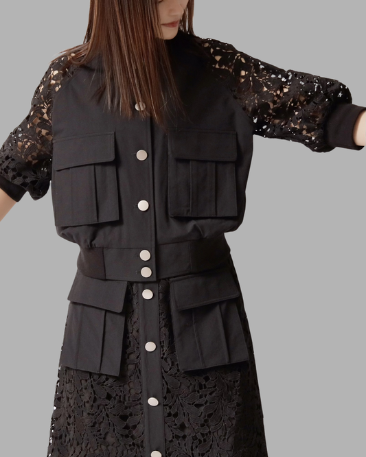 レーススリーブショートブルゾン