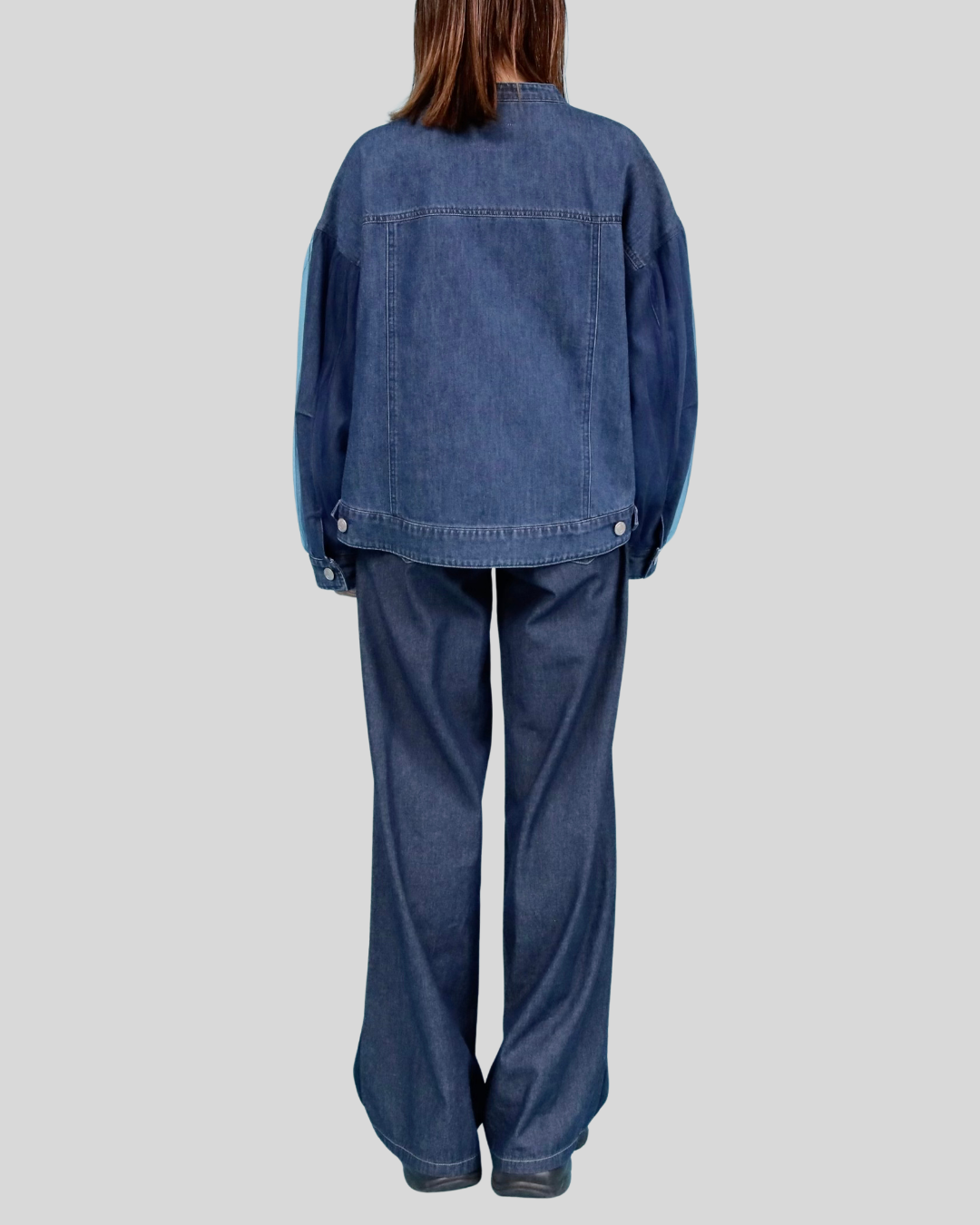 シアーチュールスリーブ デニムジャケット