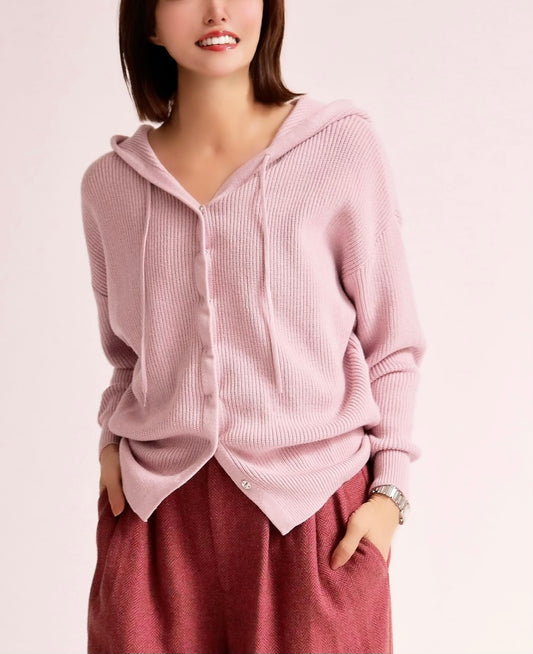 ニットフーディーカーディガン