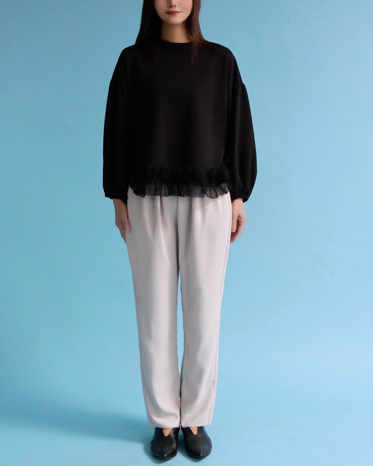 チュールドッキングぺプラムスウェット