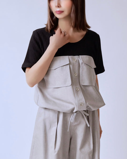 ミリタリーポケットトップス