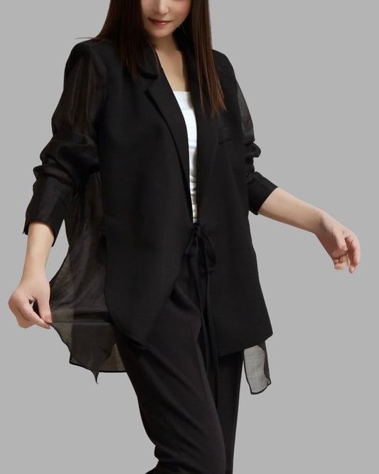 シアーレイヤード テーラードジャケット