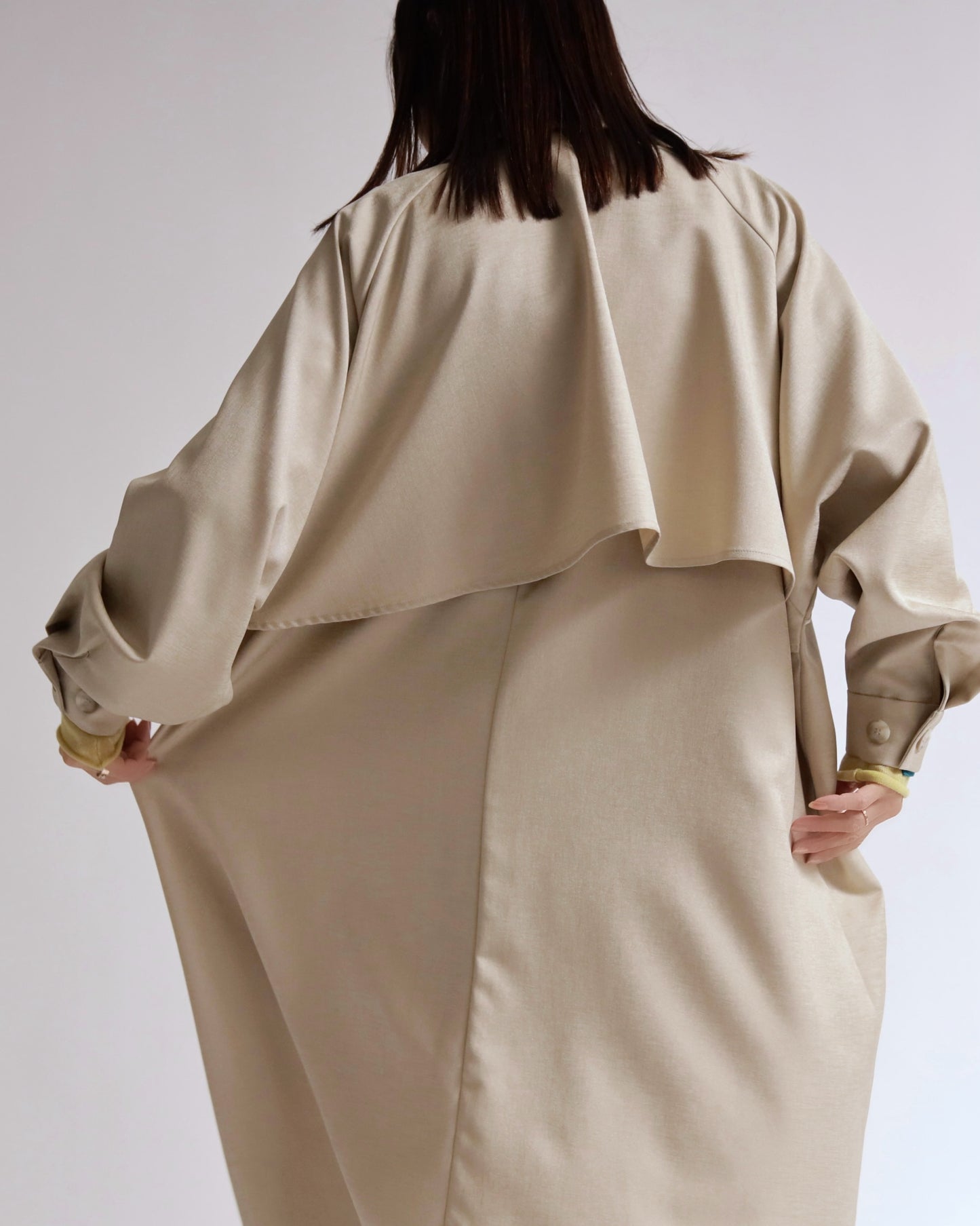 ニュアンスドレープ ダブルロングコート