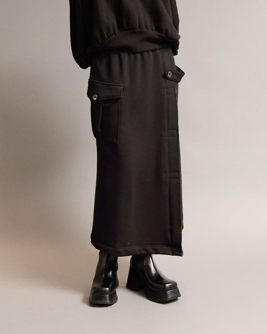 裏起毛異素材デザインスカート