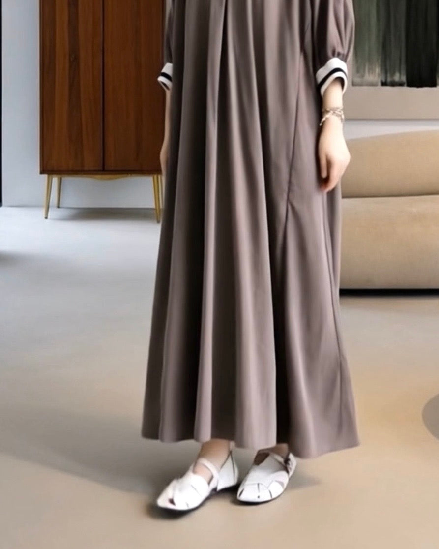 ラインアクセント スキッパーワンピース