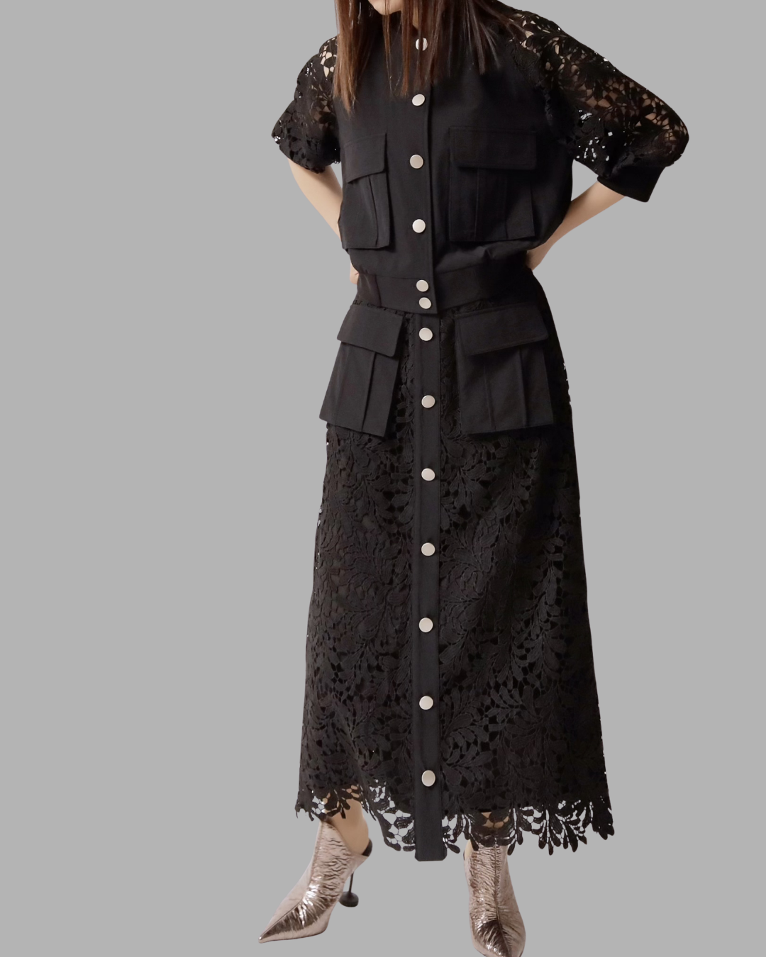 レーススリーブショートブルゾン