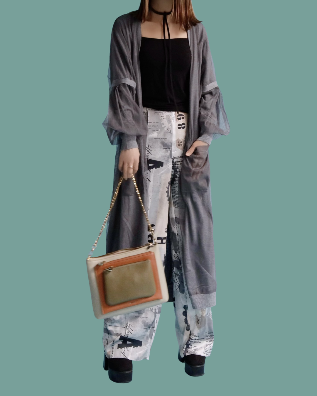 シアーボリュームスリーブ・コーディガン