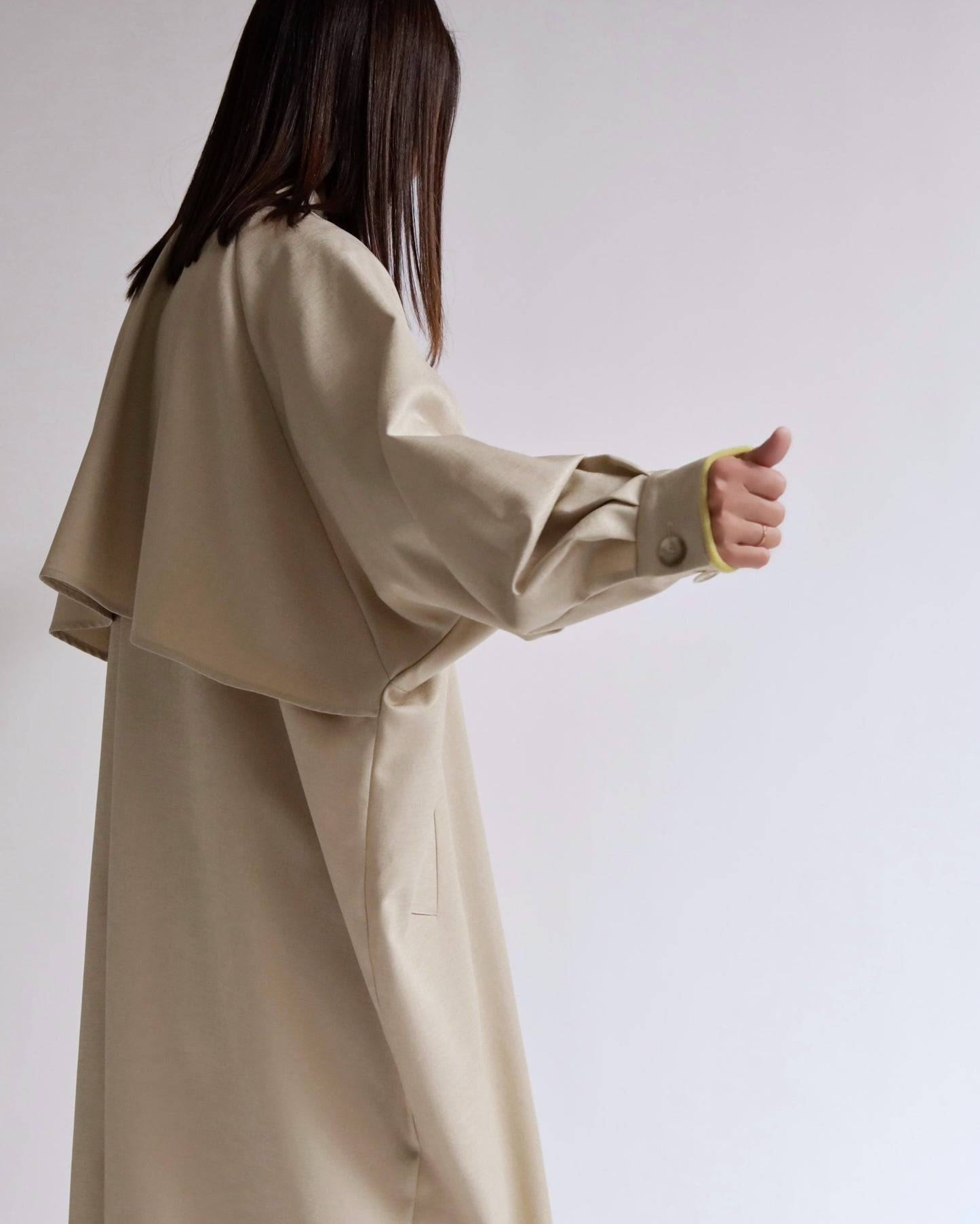 ニュアンスドレープ ダブルロングコート