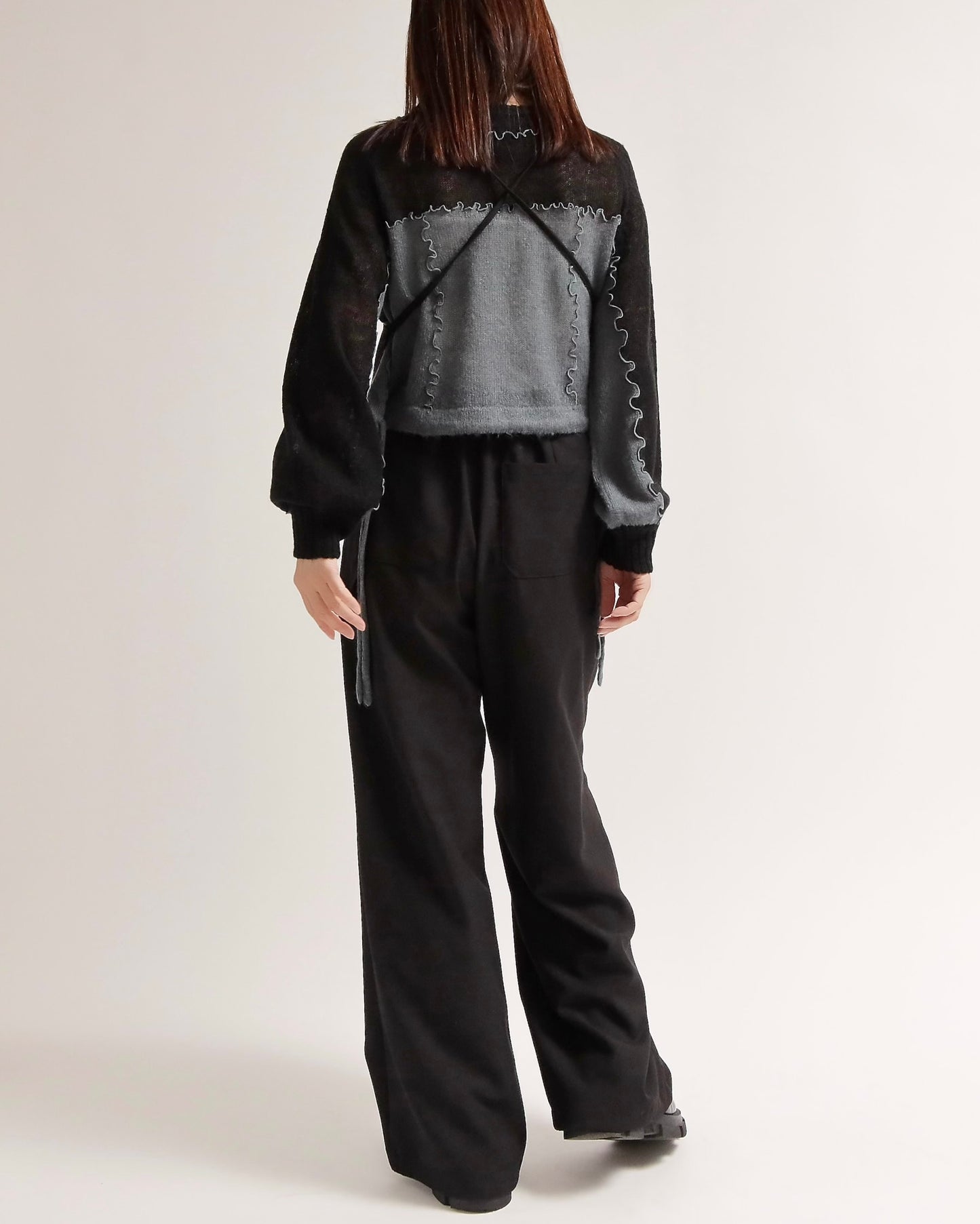 カラーブロックニットプルオーバー