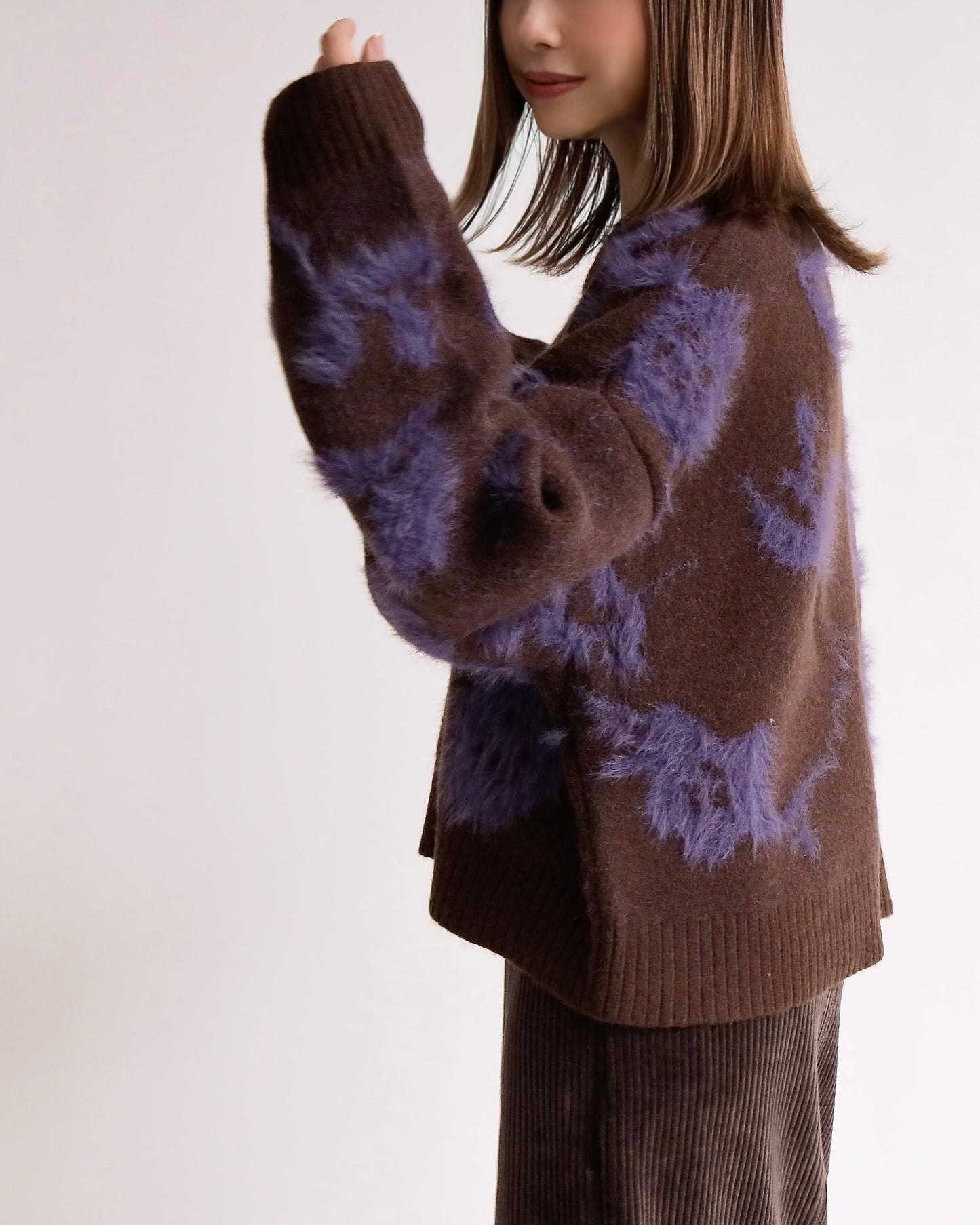 フェザーモチーフ ニットプルオーバー