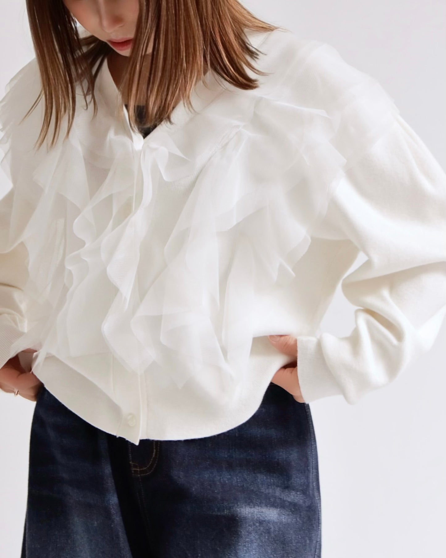 エアリーフリル・ショートカーディガン