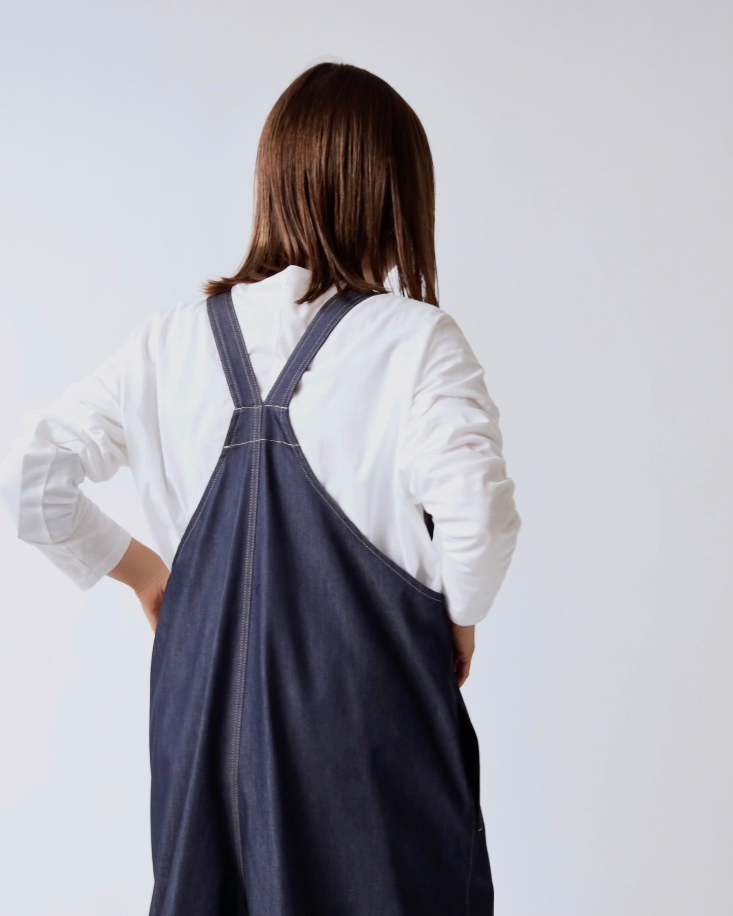 V サスペンダー ワイドサロペット