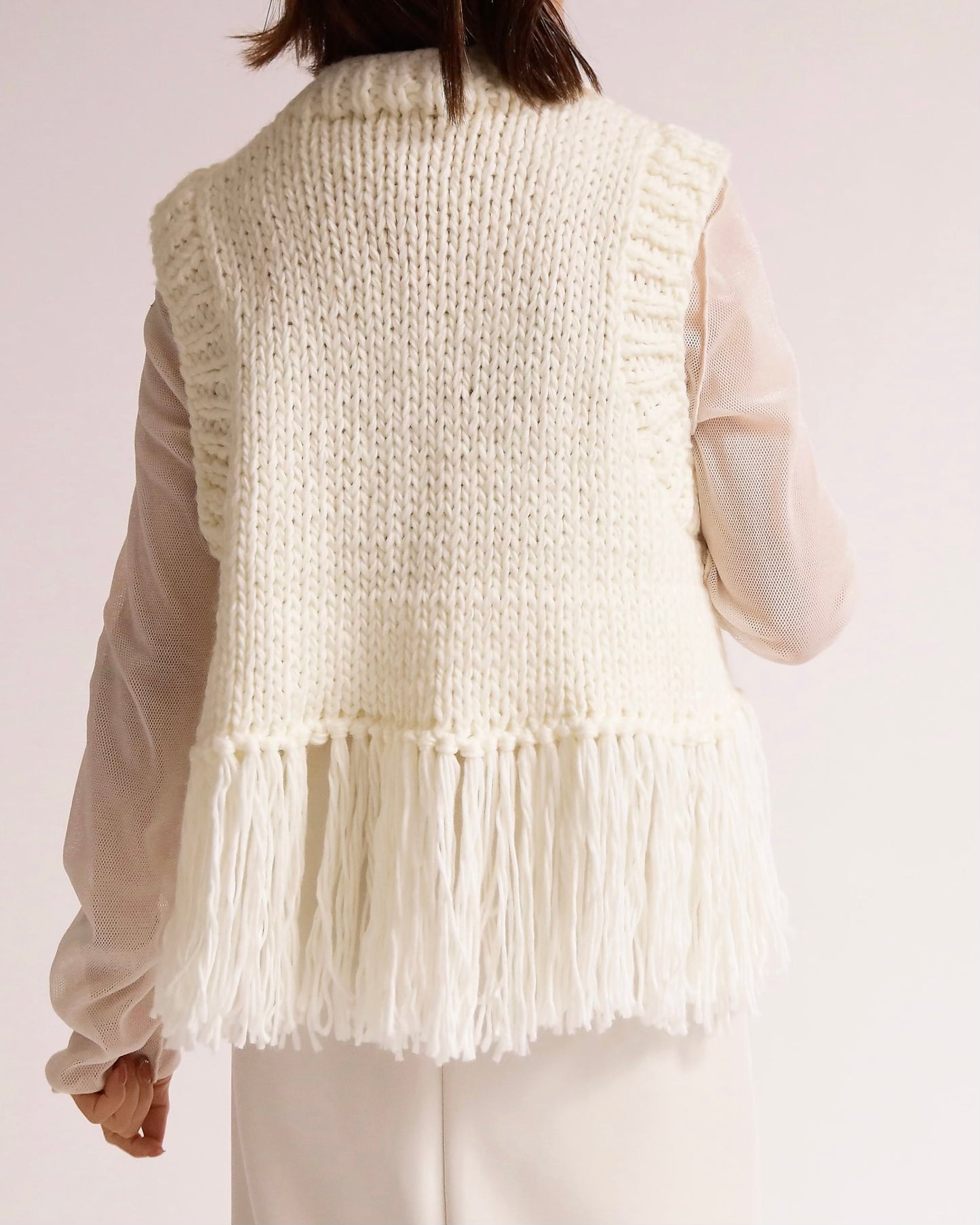 フリンジニットベスト