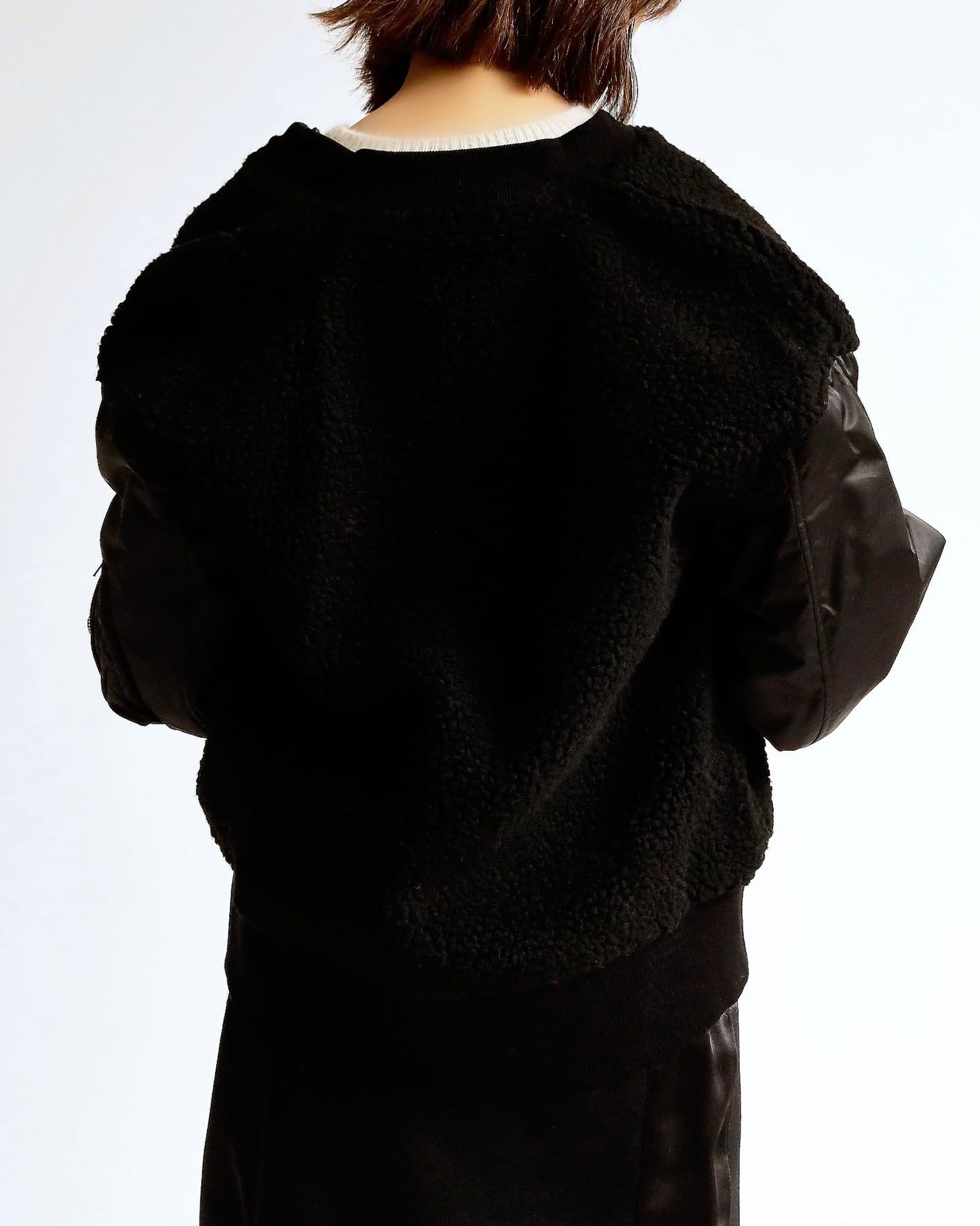 ボア×ナイロン コンビブルゾン