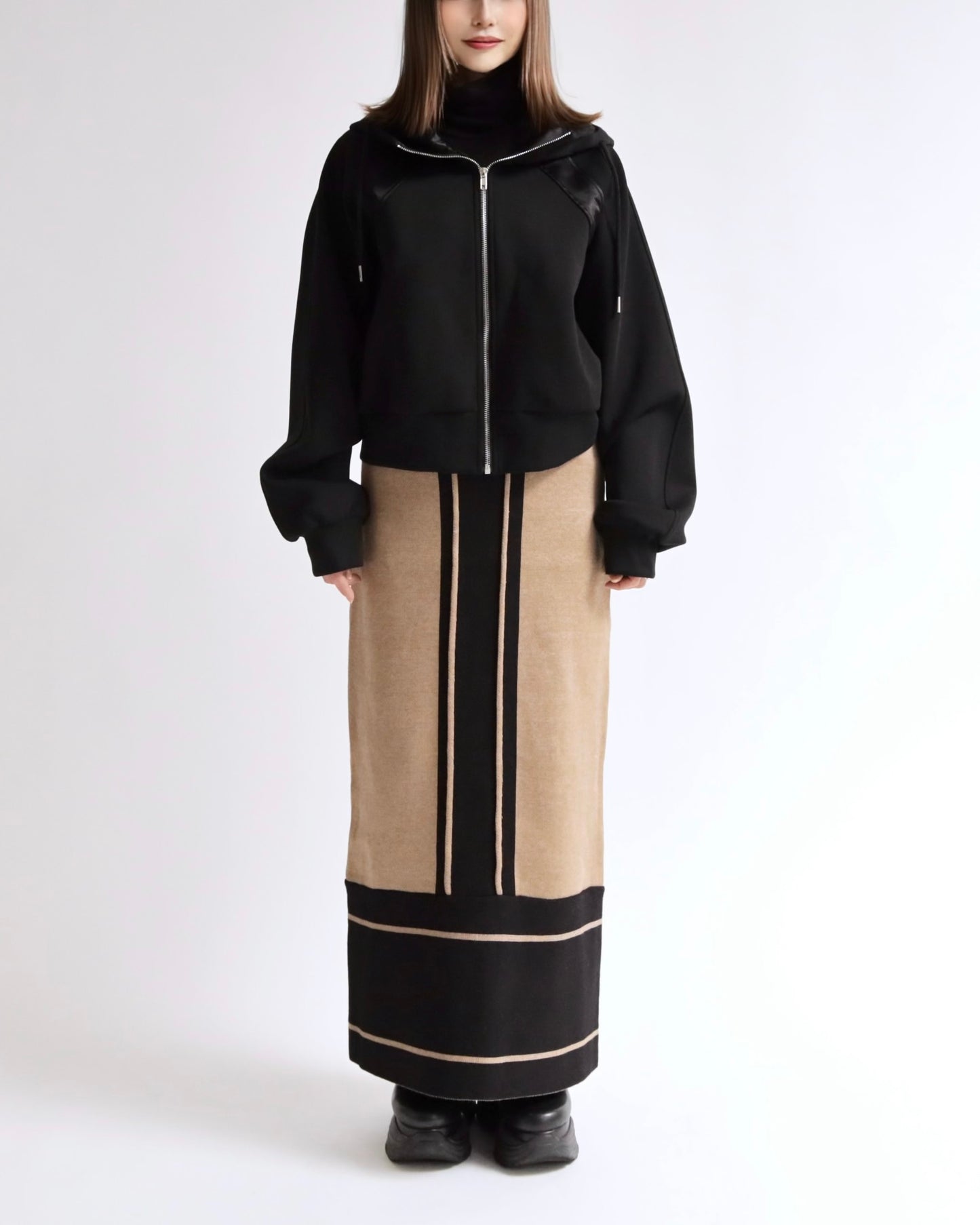 ラインアクセント ニットタイトスカート