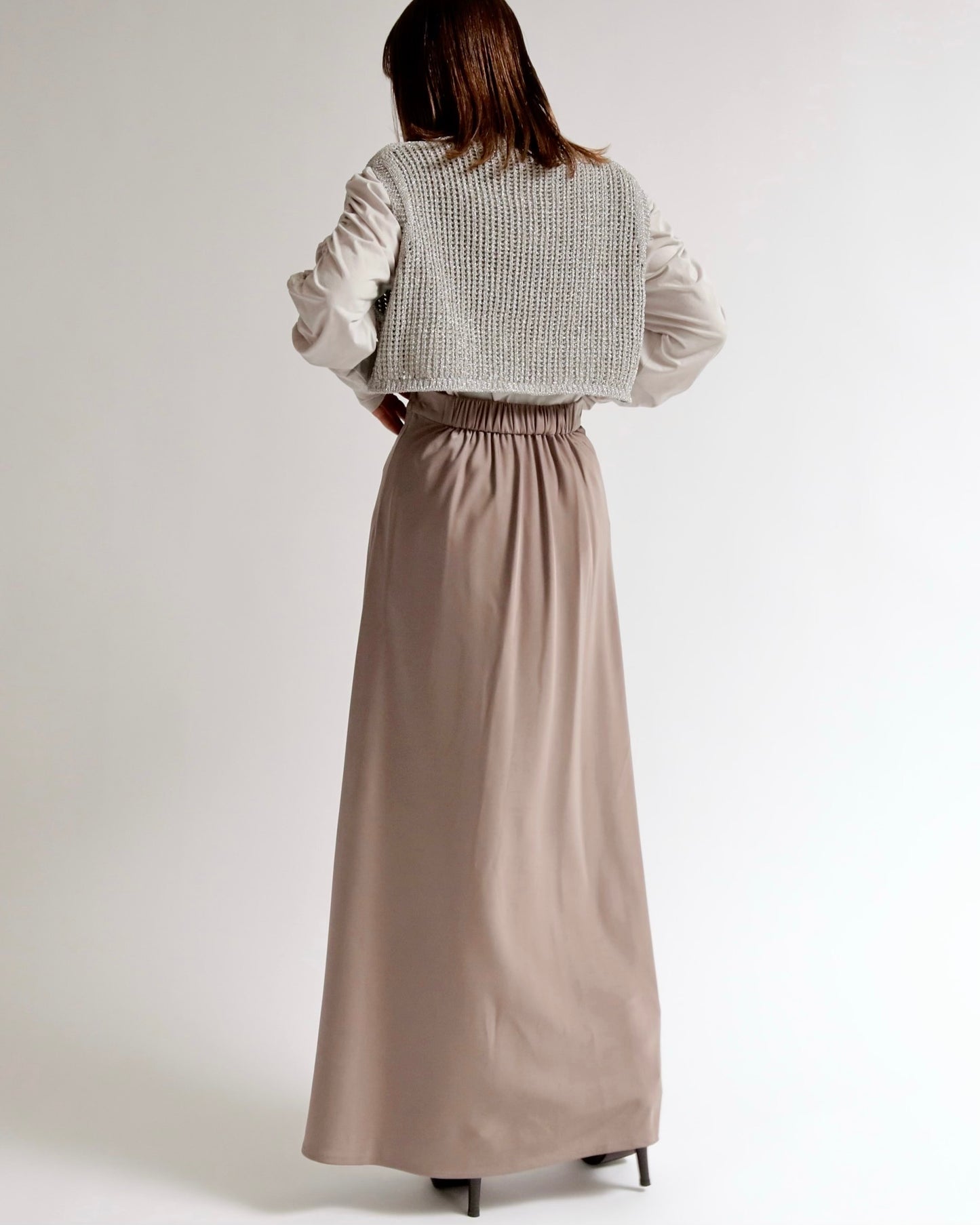 サテンライク ロングスカート