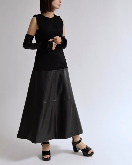 レザーヘム モードワンピース