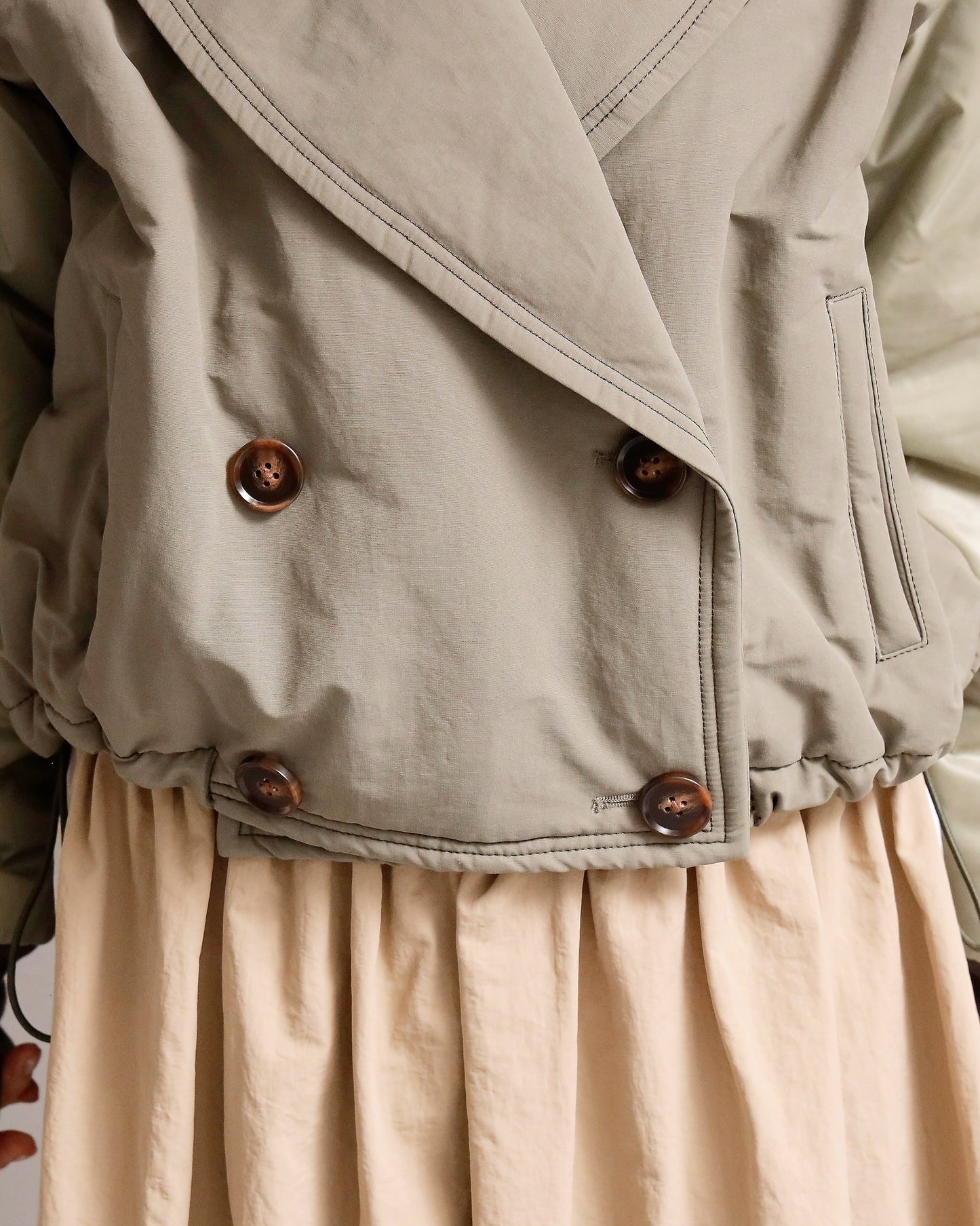 ボアカラー配色ミックスショートジャケット