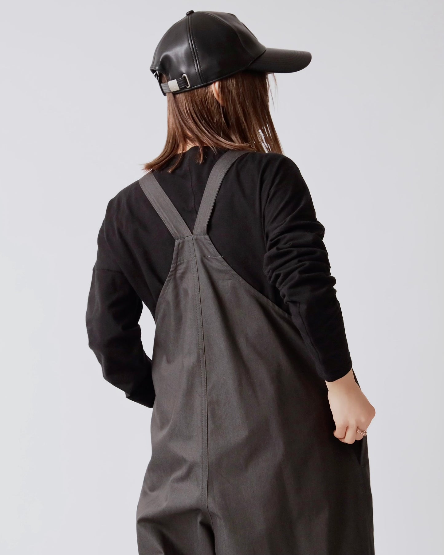 V サスペンダー ワイドサロペット