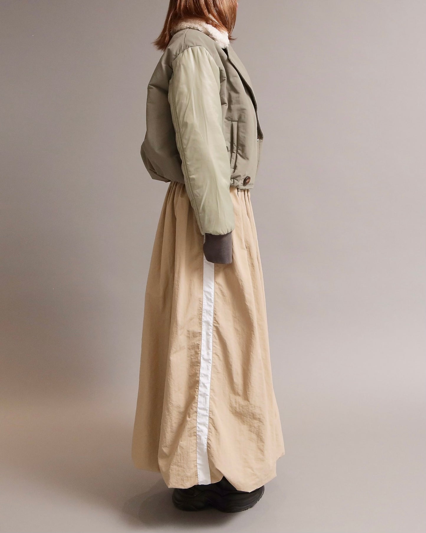 ボアカラー配色ミックスショートジャケット