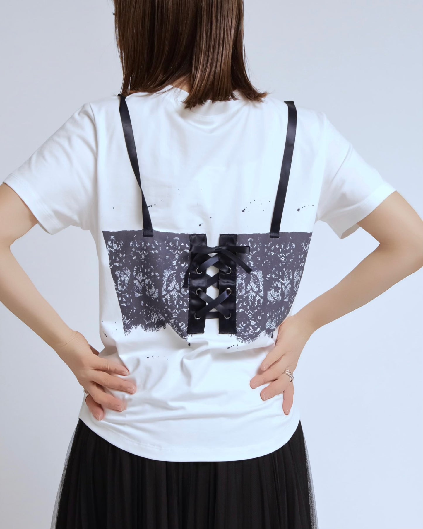 レースビスチェプリントTシャツ