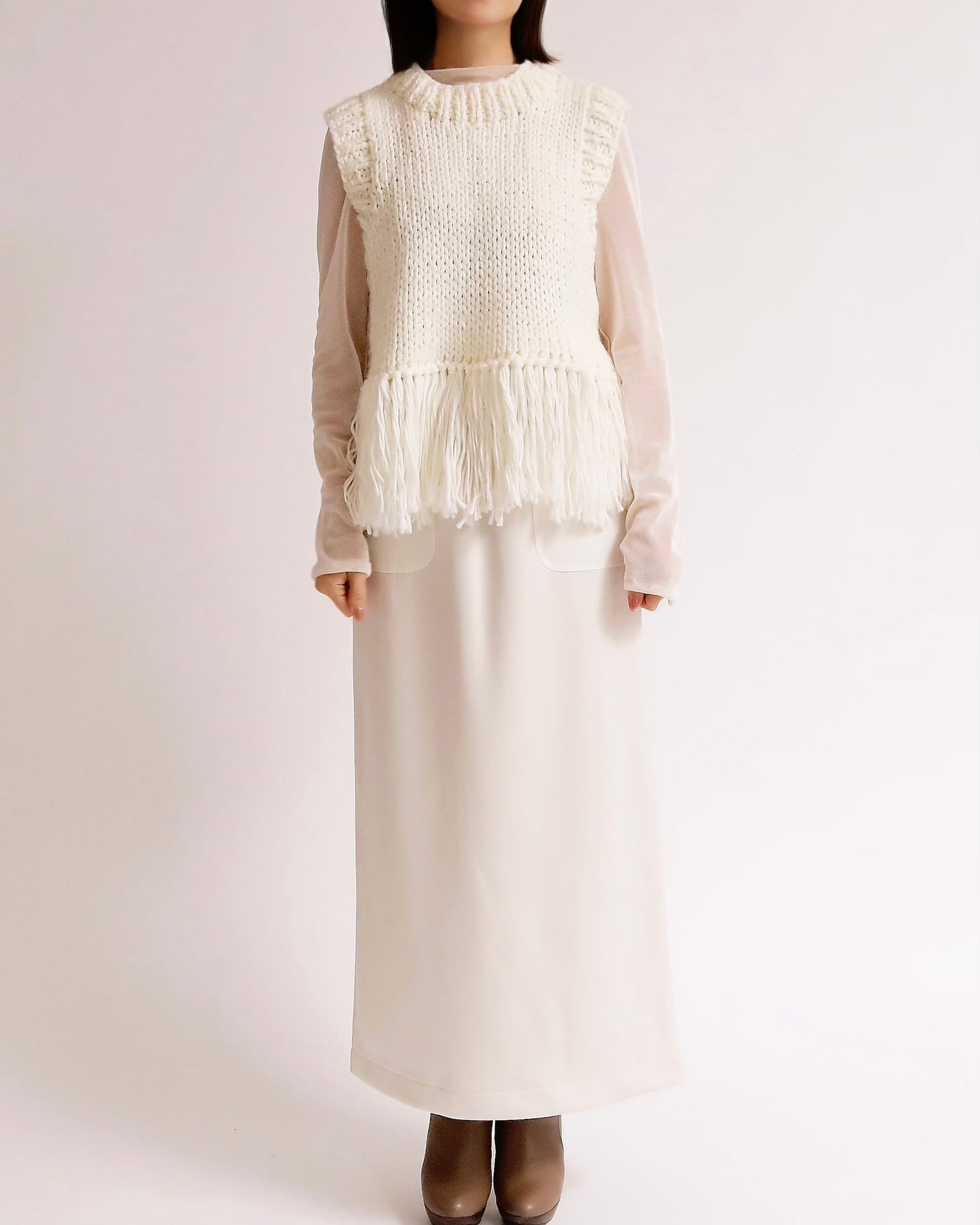 フリンジニットベスト