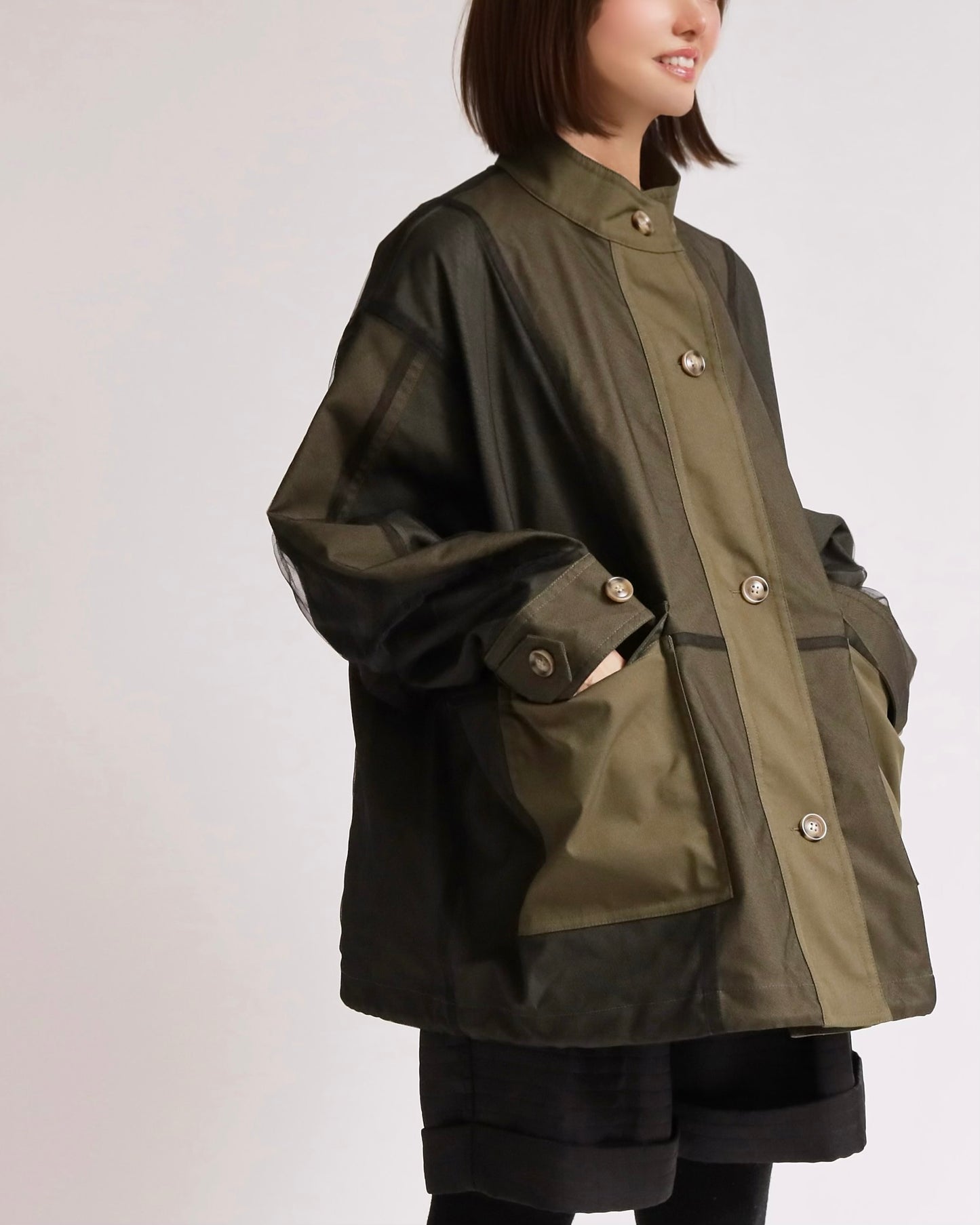 シアーレイヤード ミリタリージャケット