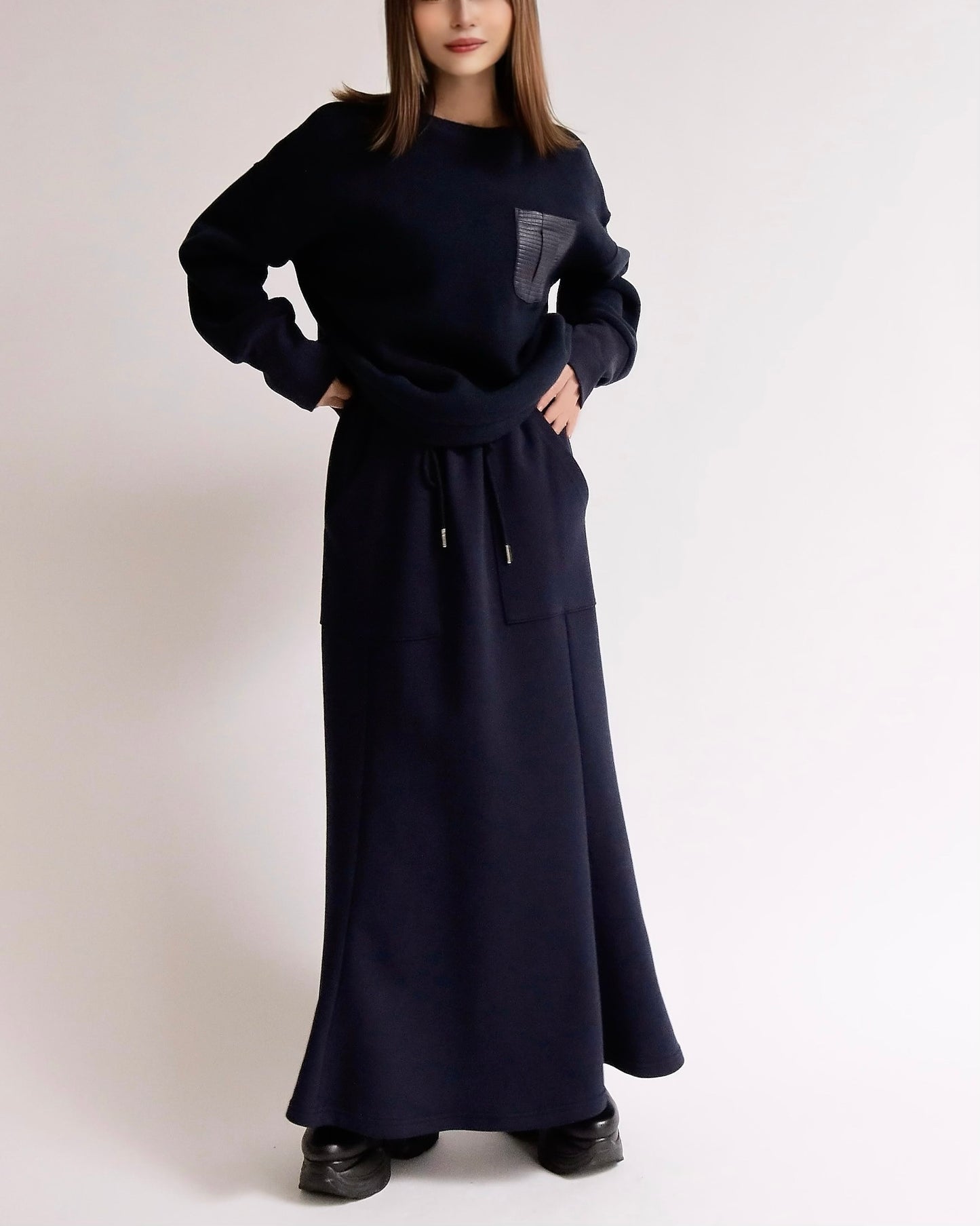 フロントポケット裏毛マーメイドスカート