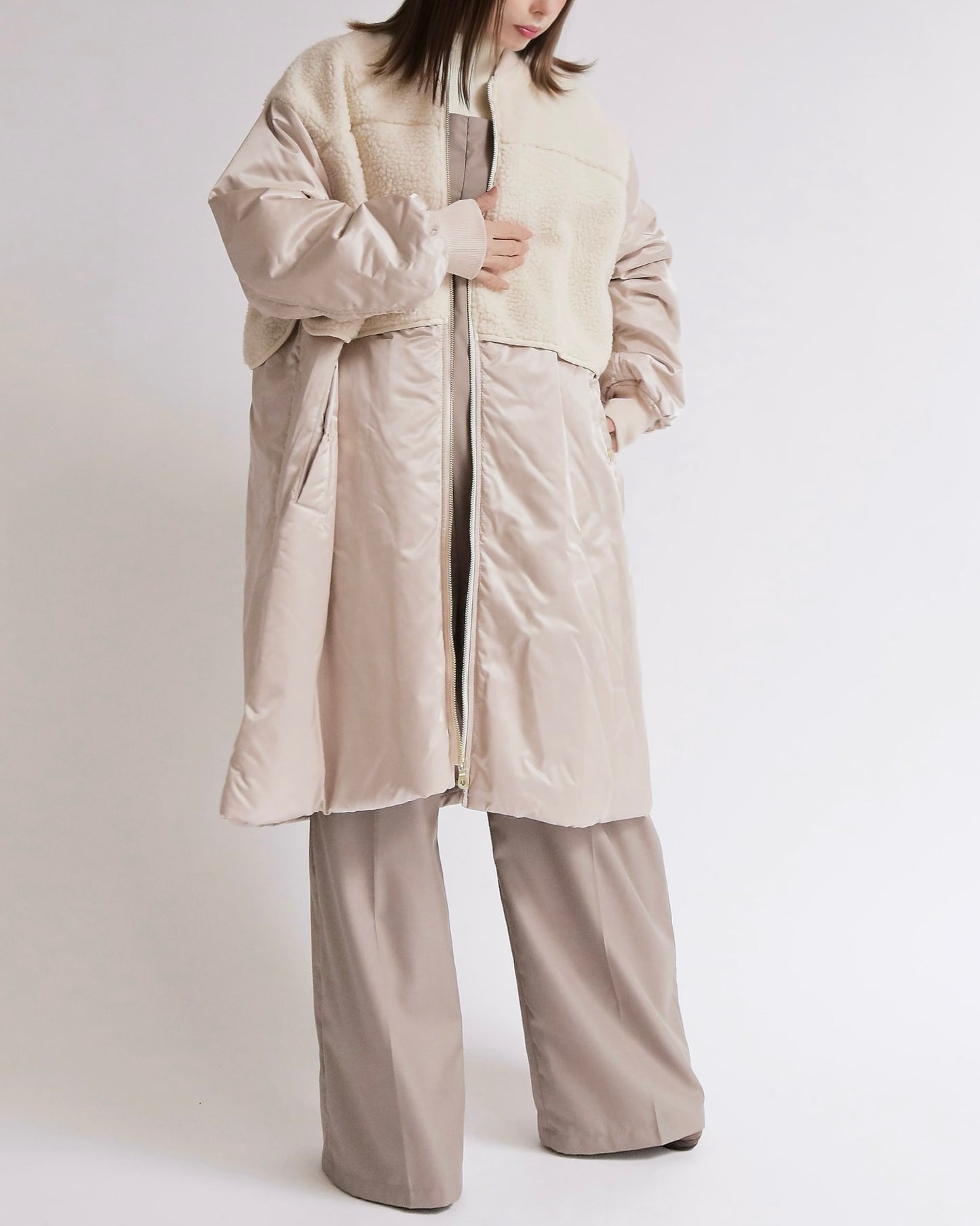 ボアレイヤード ミリタリーロングコート