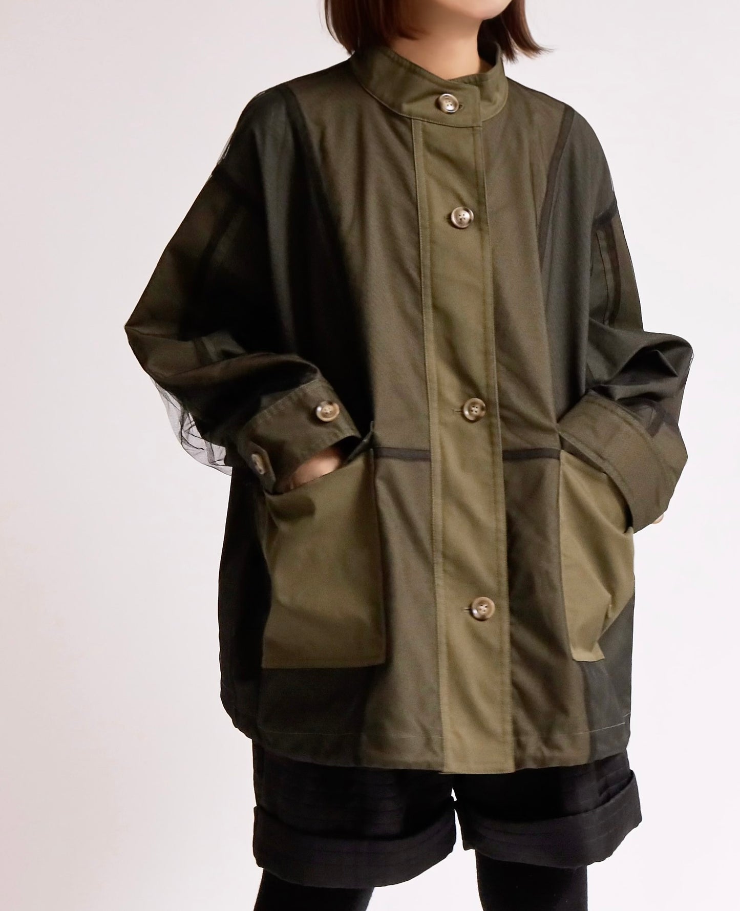 シアーレイヤード ミリタリージャケット
