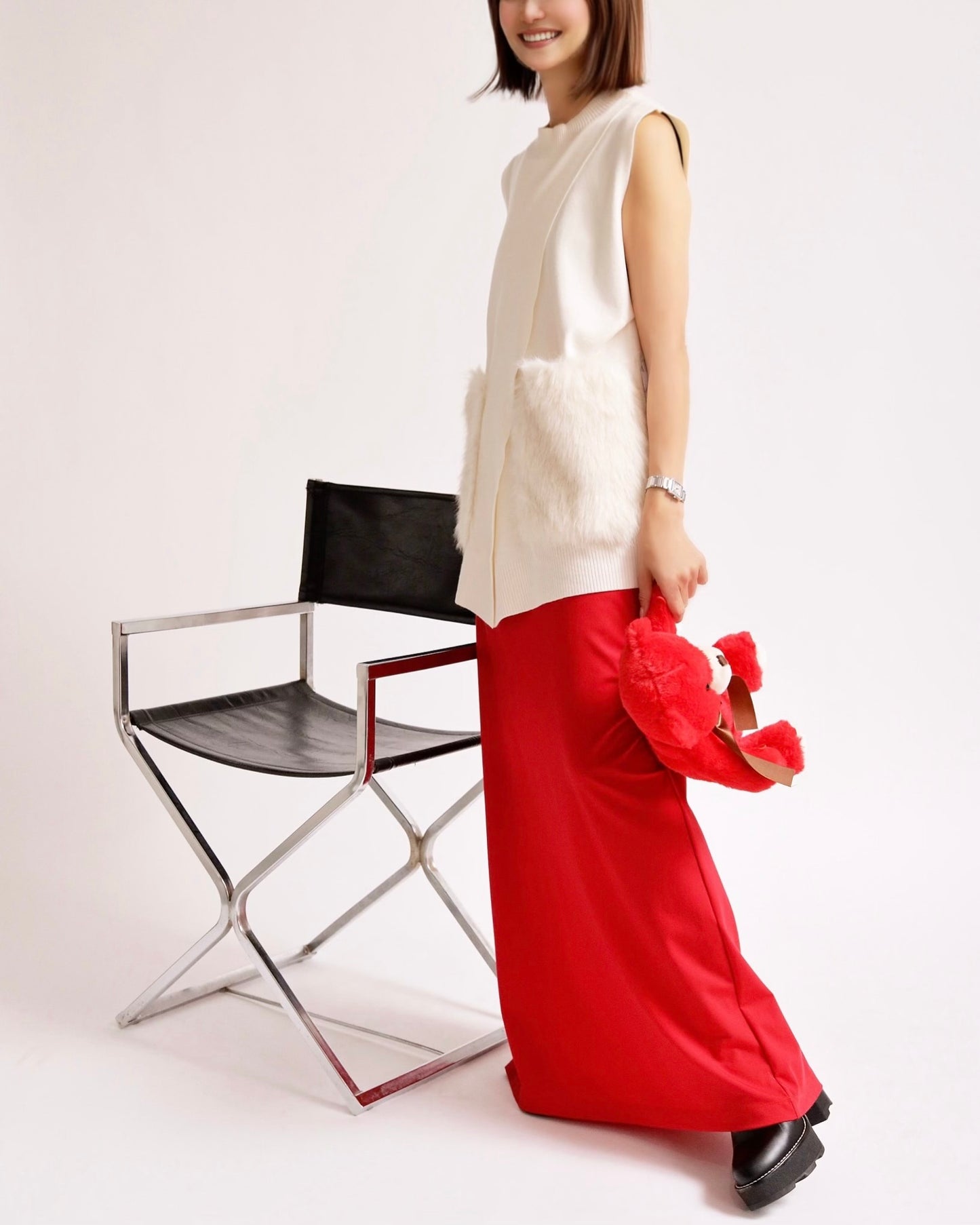 ウエストロゴロングスカート