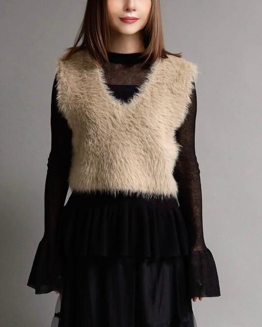 ニットシャギーベスト