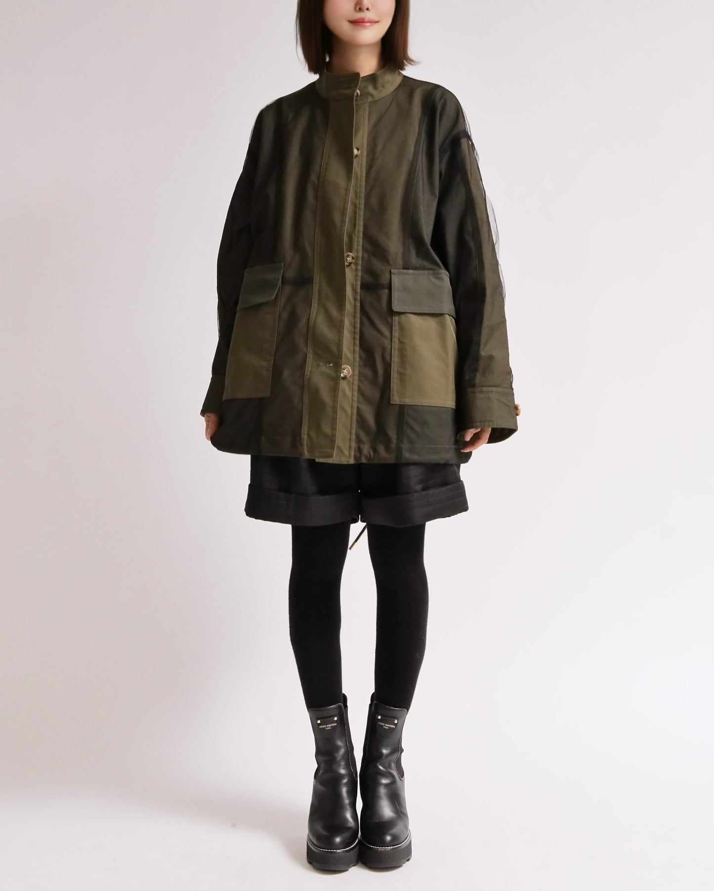 シアーレイヤード ミリタリージャケット