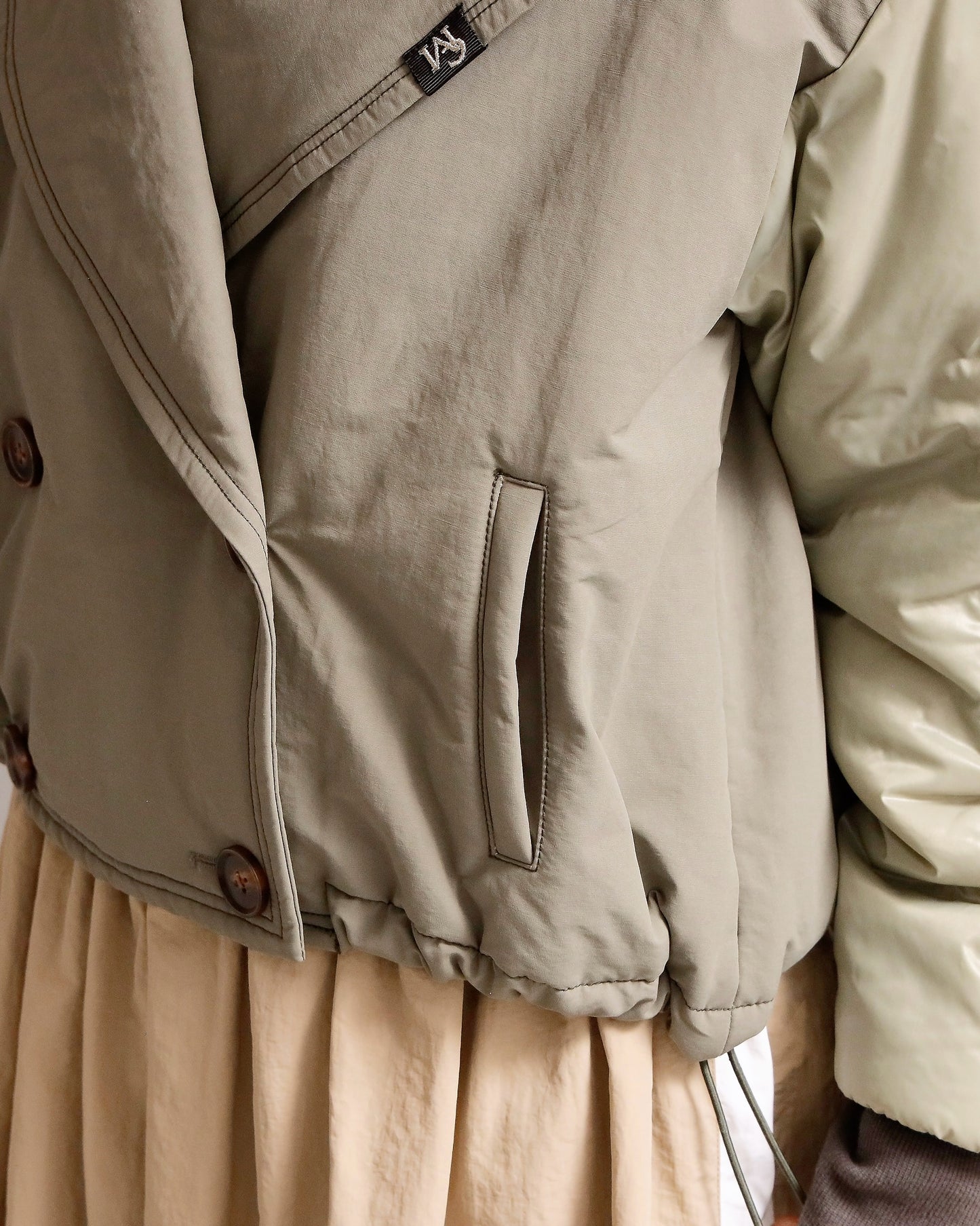 ボアカラー配色ミックスショートジャケット