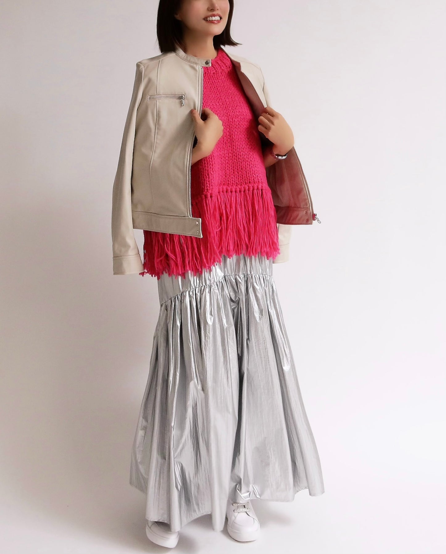 フリンジニットベスト