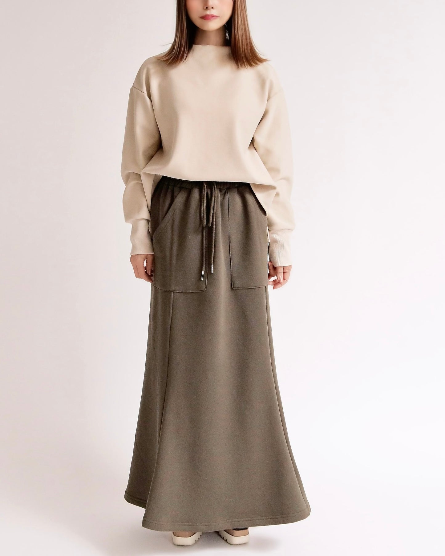 フロントポケット裏毛マーメイドスカート