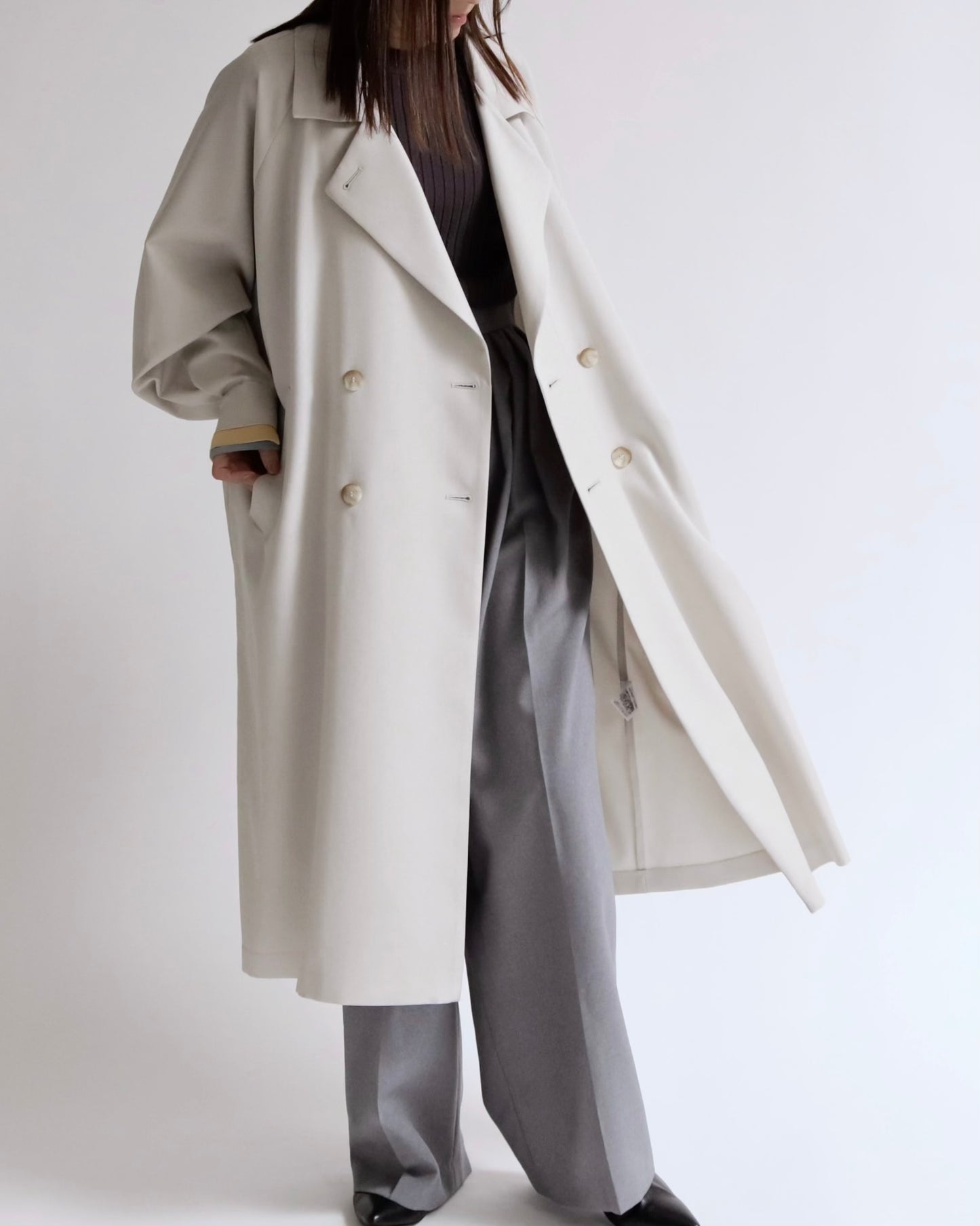 ニュアンスドレープ ダブルロングコート