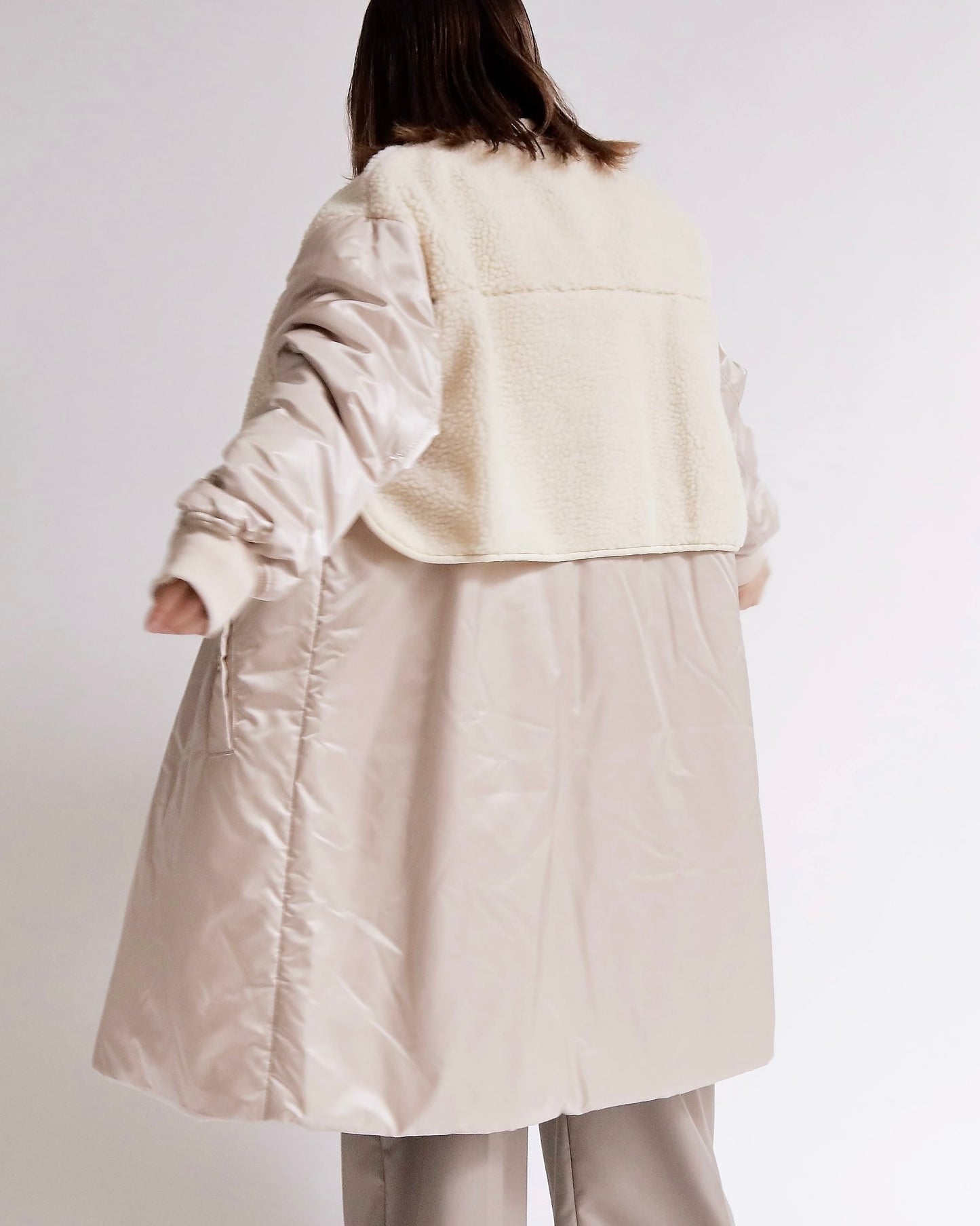 ボアレイヤード ミリタリーロングコート