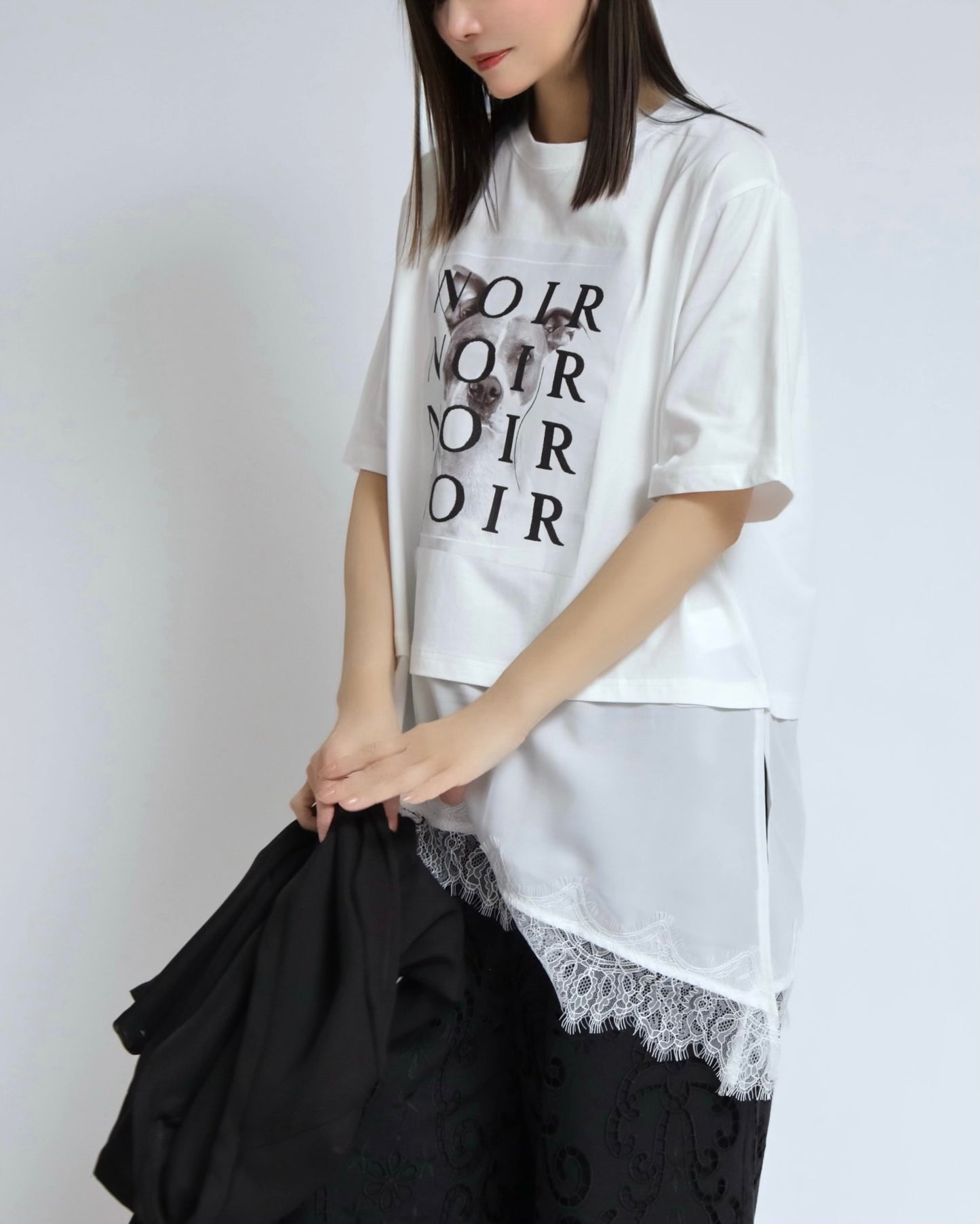 レースヘム アートグラフィックTops