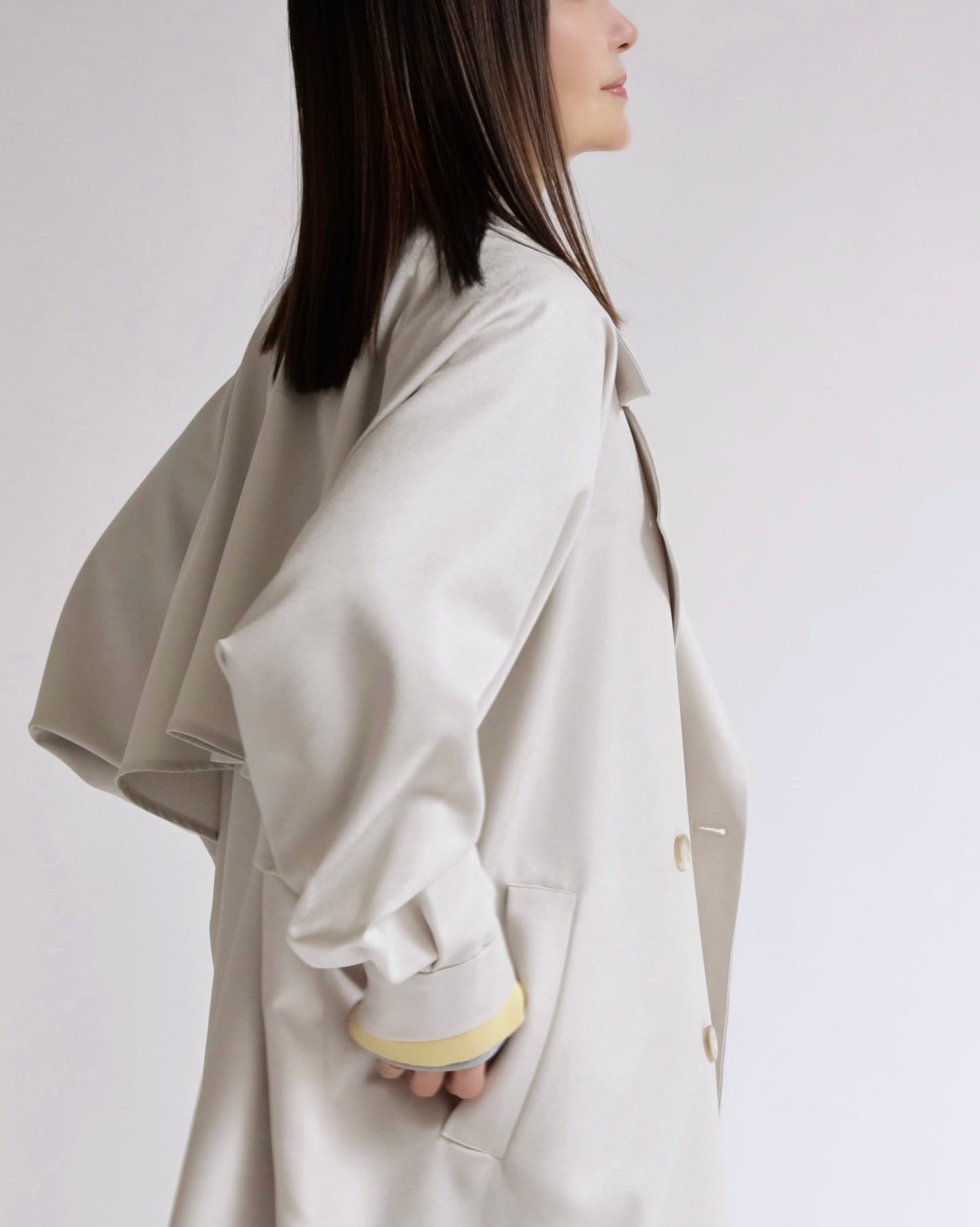 ニュアンスドレープ ダブルロングコート