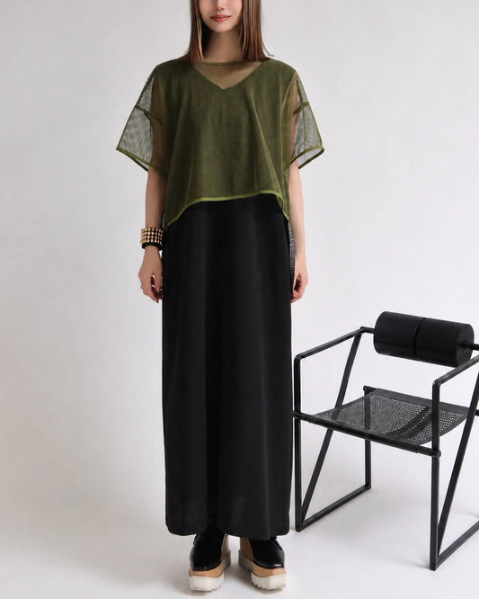 シアーメッシュアンサンブルワンピース