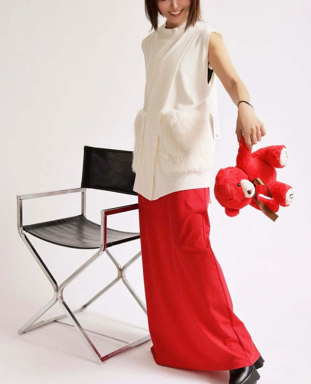 ウエストロゴロングスカート